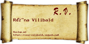 Róna Vilibald névjegykártya